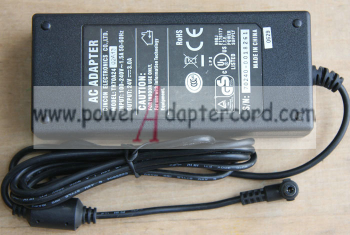 *Brand NEW* TR70A24 24V 3A (70W) AC DC Adapter POWER SUPPLY - Click Image to Close